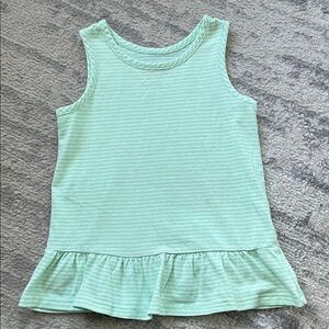 Circo Mint Green Striped Ruffle Hem Tank